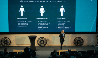 Camilla Vik holder innlegg på DNB Pensjonskonferansen, 21. mai 2025. 