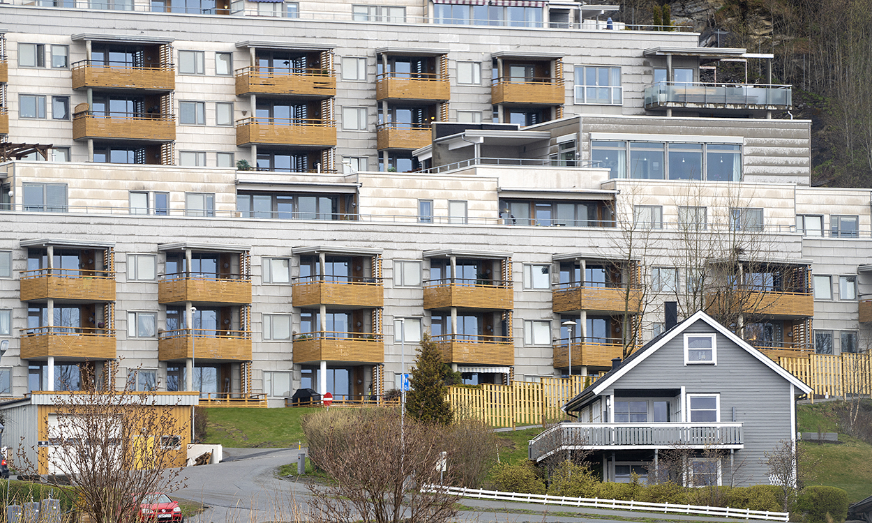 Blokk og hus på Stjørdal.Foto: Gorm Kallestad / NTB scanpix