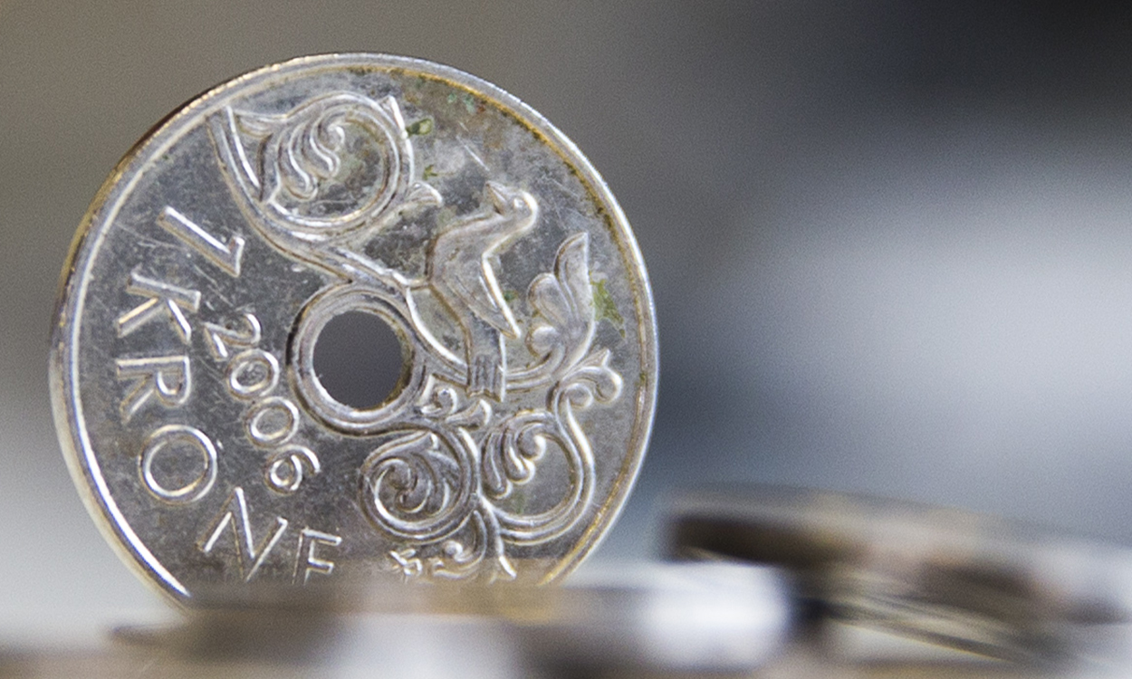 Illustrasjonsbilder av kronestykker. Norske kroner. Kronekurs.Foto: Berit Roald / NTB scanpix