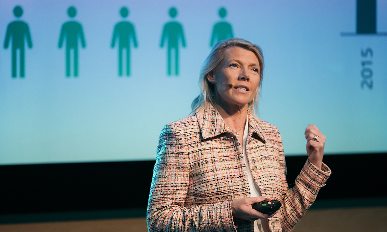 Kjerstin Braathen åpner DNB Pensjonskonferanse 2024. 