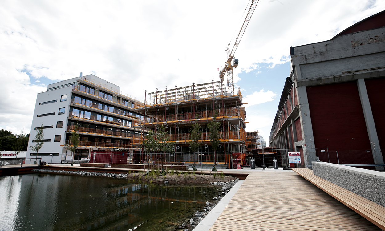 Byggevirksomhet av nye boliger på Ensjø på i Oslo. Nye boliger under oppføring.Foto: Lise Åserud / NTB scanpix